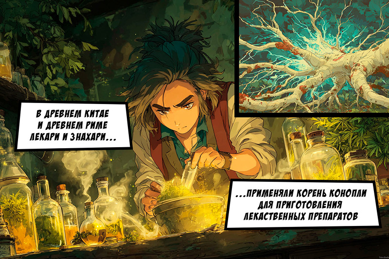 Как может быть использован корень конопли?